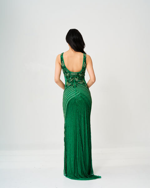 Verdant Vines Sequined Gown