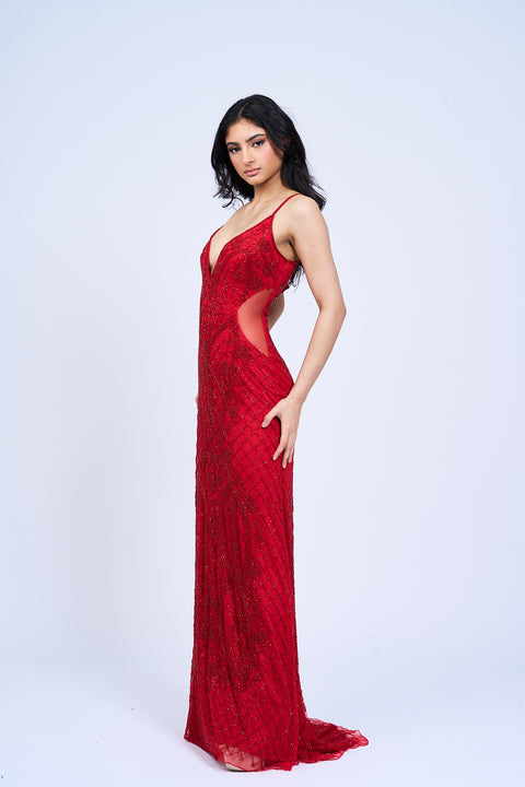 Crimson Charm Gown