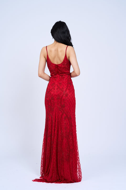 Crimson Charm Gown