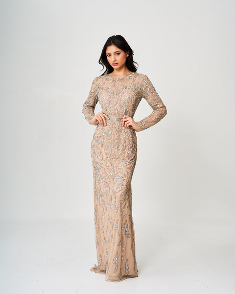 Gilded Glamour Sheath Gown