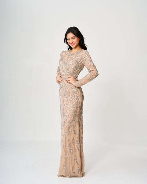 Gilded Glamour Sheath Gown