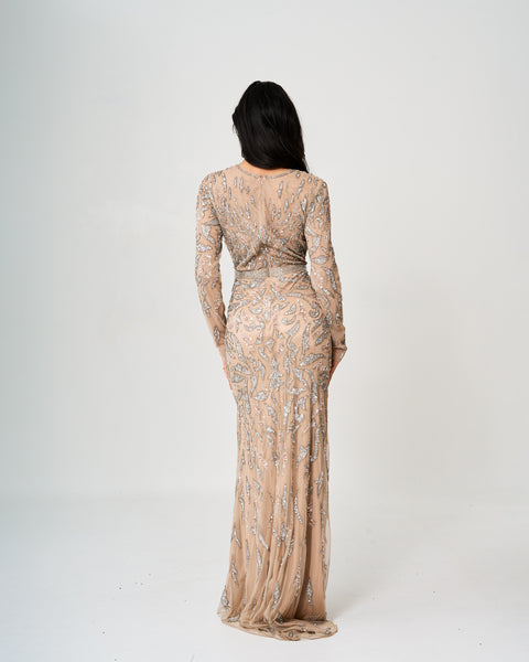 Gilded Glamour Sheath Gown